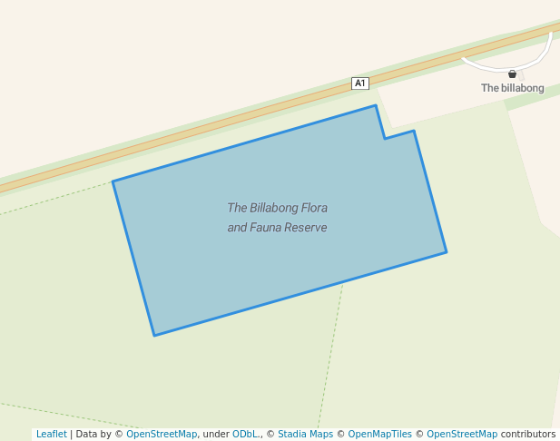 walking in The Billabong Flora and Fauna Reserve map in Fernbank