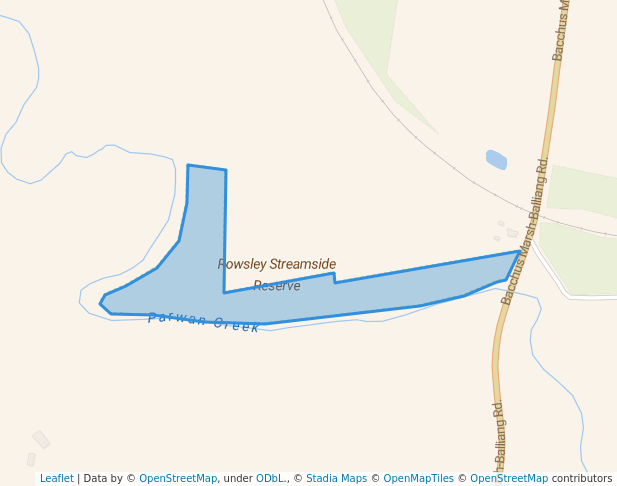 walking in Rowsley Streamside Reserve map in Parwan