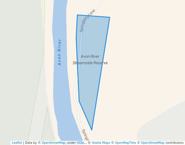 walking in Avon River Streamside Reserve map in Waterford