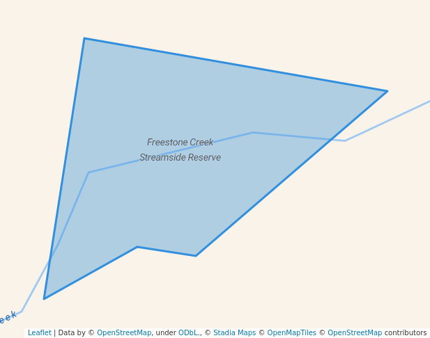 walking in Freestone Creek Streamside Reserve map in Maffra