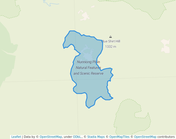 walking in Nunniong Plain Natural Features and Scenic Reserve map in Bindi