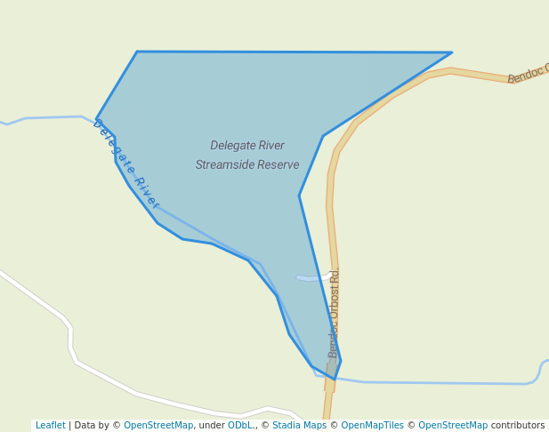 walking in Delegate River Streamside Reserve map in Bendoc
