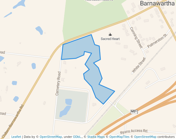 walking in Fryingpan Creek Streamside Reserve map in Barnawartha