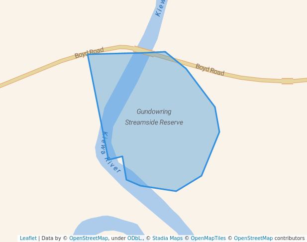 walking in Gundowring Streamside Reserve map in Ebden