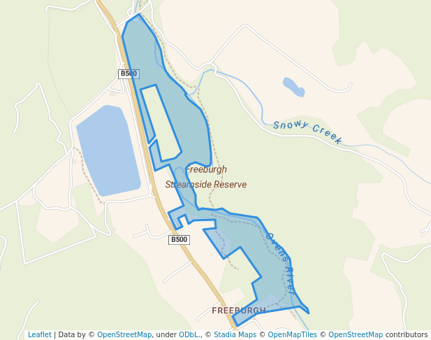 walking in Freeburgh Streamside Reserve map in Smoko
