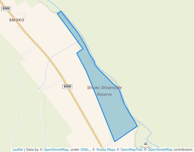 walking in Smoko Streamside Reserve map in Smoko