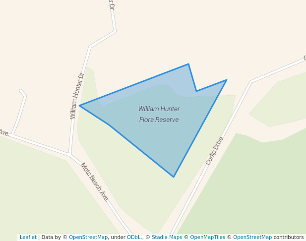 walking in William Hunter Flora Reserve map in Marlo