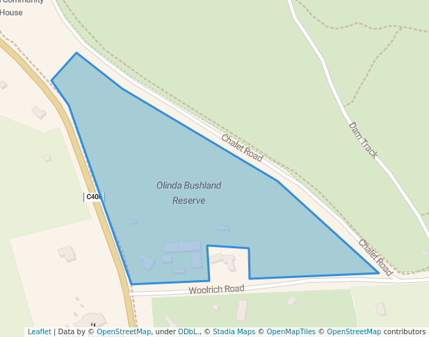 walking in Olinda Bushland Reserve map in Olinda