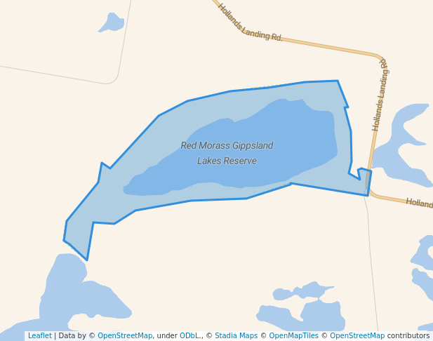 walking in Red Morass Gippsland Lakes Reserve map in Waterford