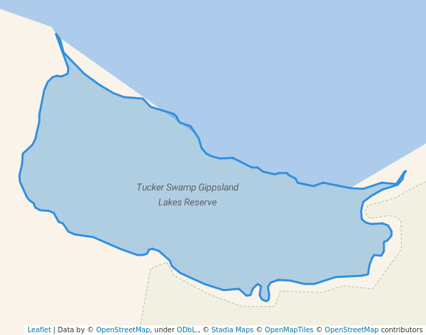 walking in Tucker Swamp Gippsland Lakes Reserve map in Lake Wellington