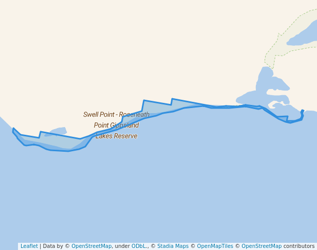 walking in Swell Point - Roseneath Point Gippsland Lakes Reserve map in Waterford