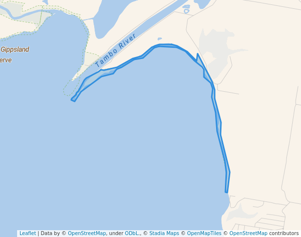 walking in Tambo Delta - Metung Gippsland Lakes Reserve map in Boole Poole