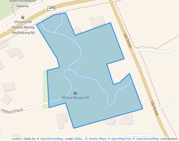 walking in Mickey Mouse Hill Bushland Reserve map in Bendigo