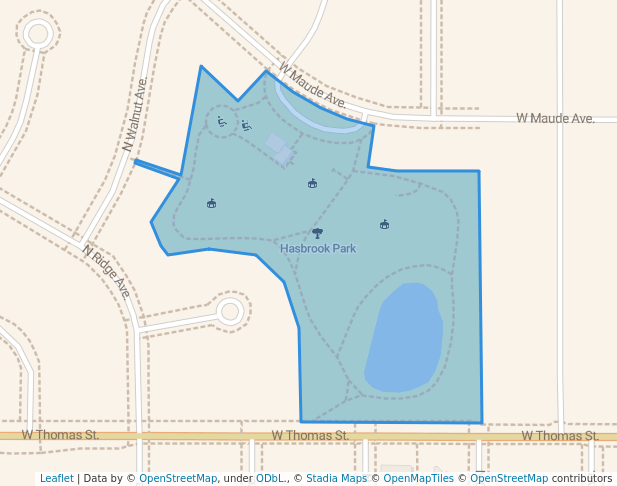 walking in Hasbrook Park map in Arlington Heights