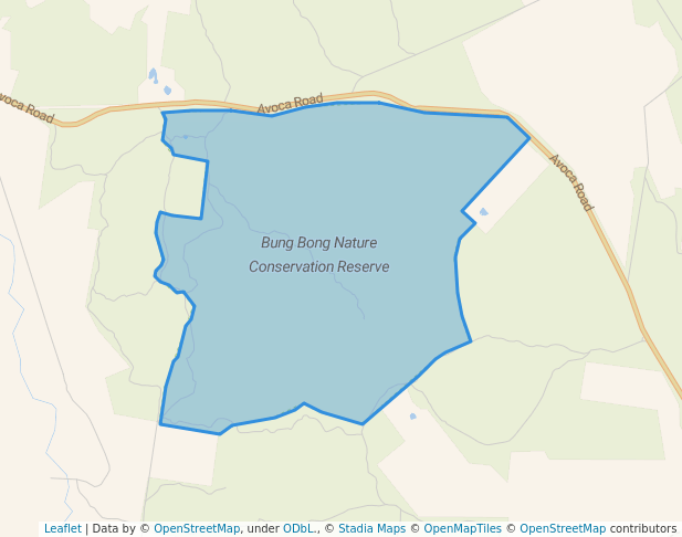 walking in Bung Bong Nature Conservation Reserve map in Alma