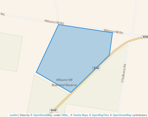 walking in Wilsons Hill Nature Conservation Reserve map in Shelbourne