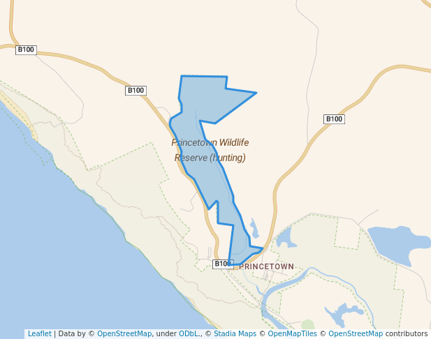 walking in Princetown Wildlife Reserve (hunting) map in Waarre