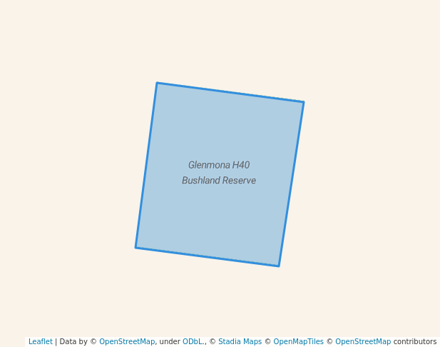 walking in Glenmona H40 Bushland Reserve map in Alma