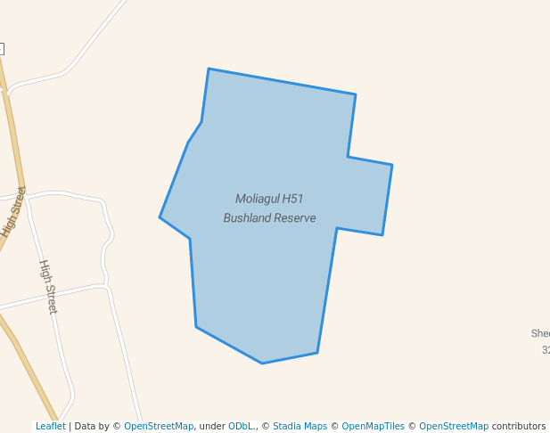 walking in Moliagul H51 Bushland Reserve map in Betley