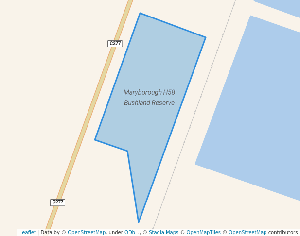 walking in Maryborough H58 Bushland Reserve map in Alma