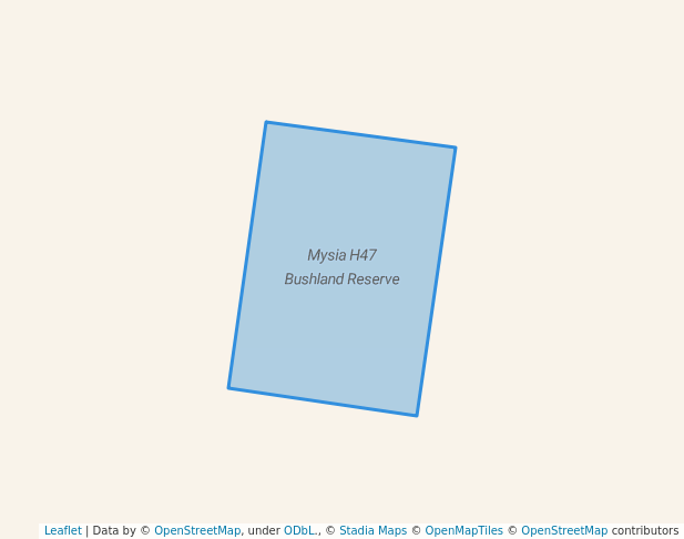 walking in Mysia H47 Bushland Reserve map in Mysia