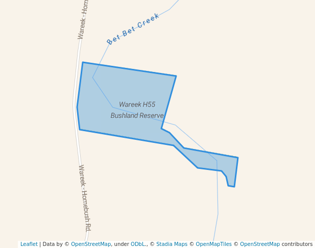 walking in Wareek H55 Bushland Reserve map in Alma