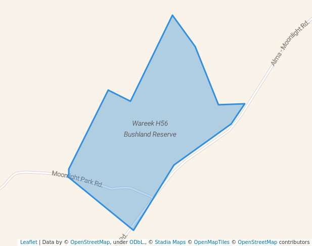 walking in Wareek H56 Bushland Reserve map in Alma