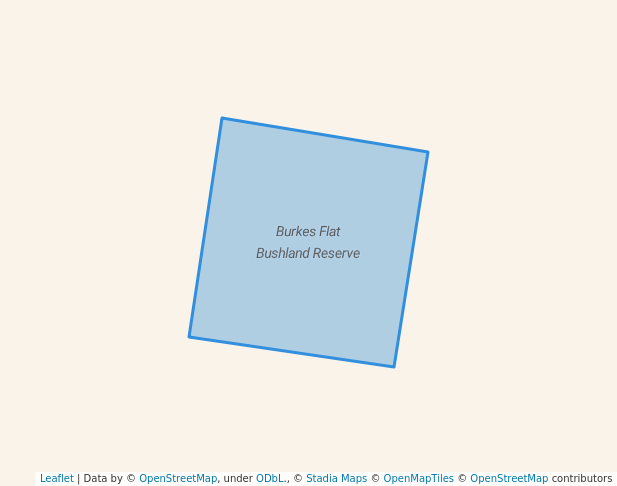 walking in Burkes Flat Bushland Reserve map in Emu