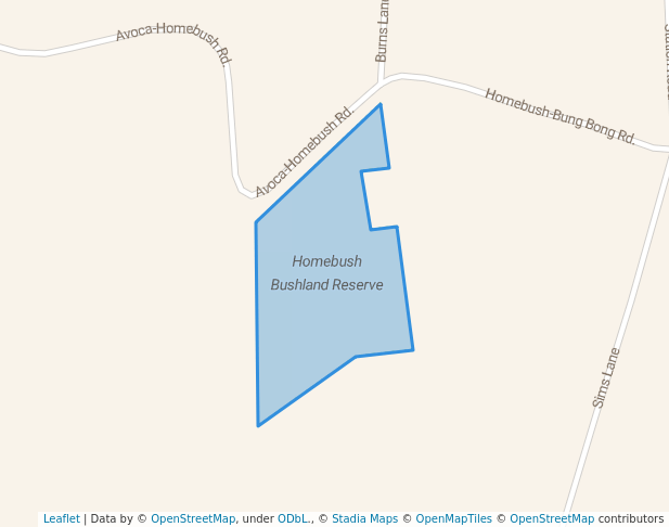 walking in Homebush Bushland Reserve map in Alma