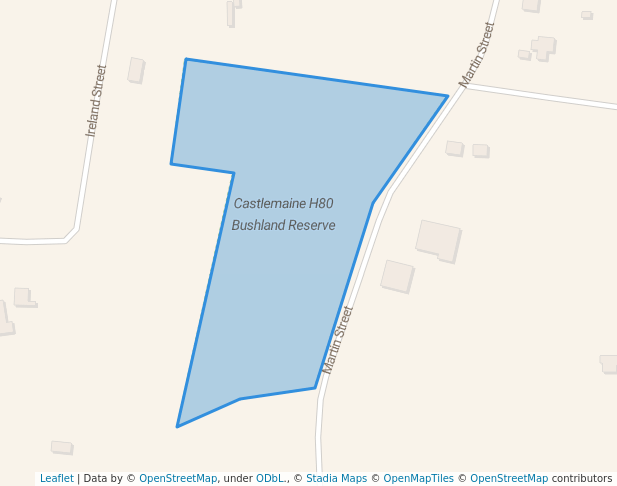 walking in Castlemaine H80 Bushland Reserve map in Yapeen