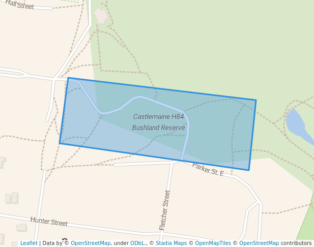 walking in Castlemaine H84 Bushland Reserve map in Castlemaine