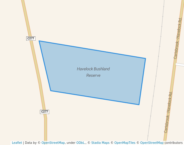 walking in Havelock Bushland Reserve map in Alma