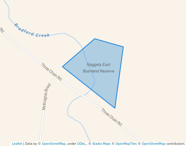 walking in Nuggety East Bushland Reserve map in Maldon