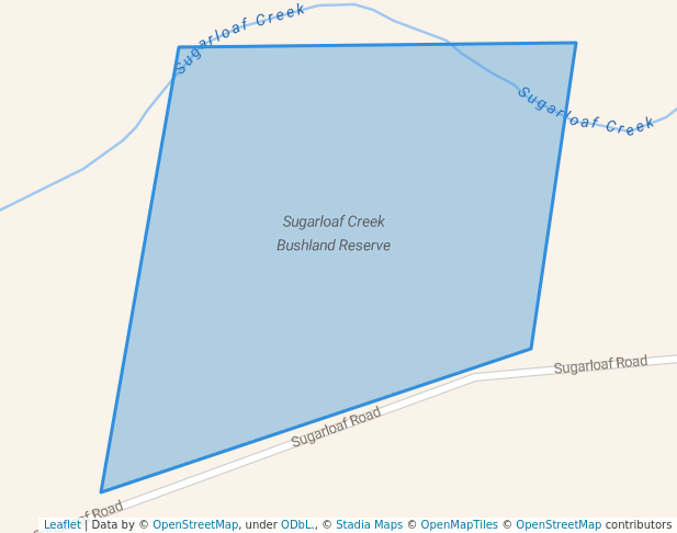 walking in Sugarloaf Creek Bushland Reserve map in Pomonal