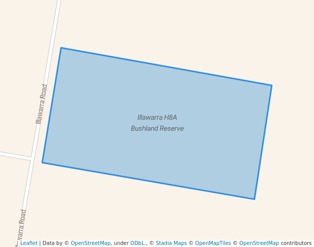 walking in Illawarra H8A Bushland Reserve map in Pomonal