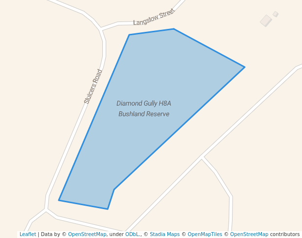 walking in Diamond Gully H8A Bushland Reserve map in Castlemaine