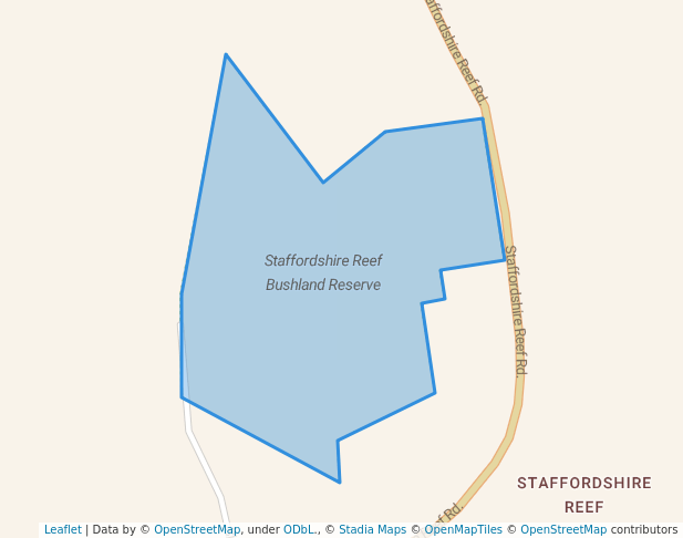 walking in Staffordshire Reef Bushland Reserve map in Haddon
