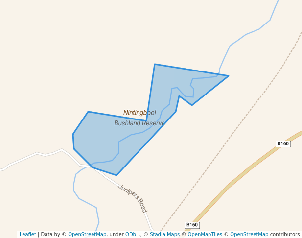 walking in Nintingbool Bushland Reserve map in Haddon
