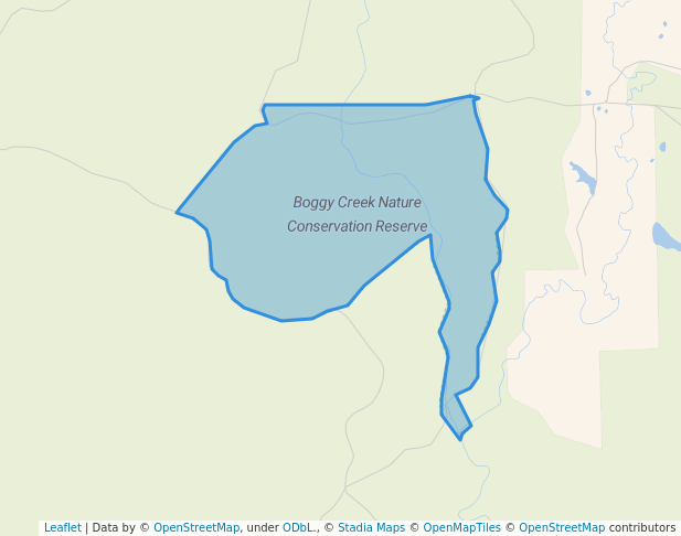 walking in Boggy Creek Nature Conservation Reserve map in Yalmy