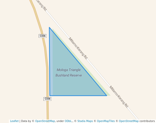 walking in Mologa Triangle Bushland Reserve map in Mincha