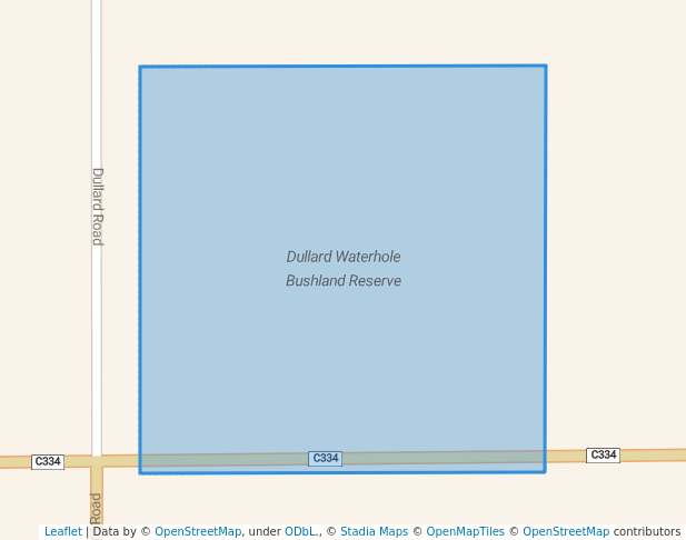 walking in Dullard Waterhole Bushland Reserve map in Kotta