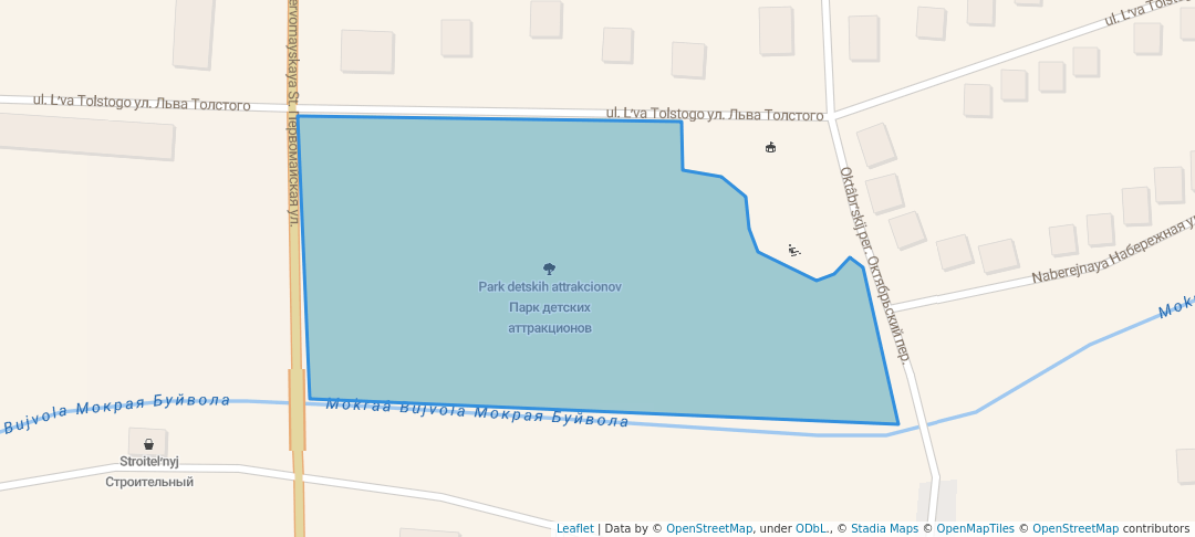 walking in Парк детских аттракционов map in Blagodarny