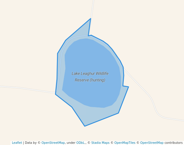 walking in Lake Leaghur Wildlife Reserve (hunting) map in Boort