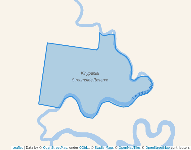 walking in Kinypanial Streamside Reserve map in Mysia