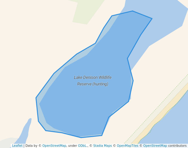 walking in Lake Denison Wildlife Reserve (hunting) map in Lake Wellington