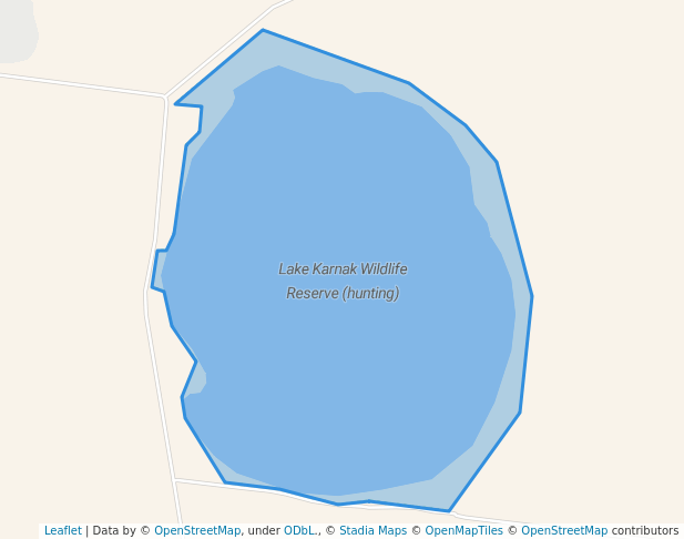 walking in Lake Karnak Wildlife Reserve (hunting) map in Karnak