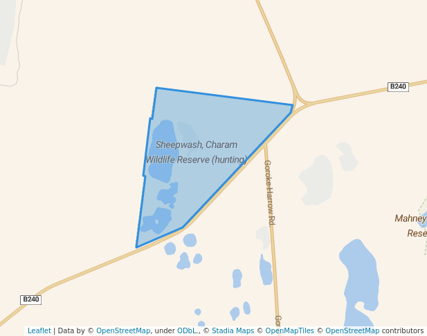 walking in Sheepwash, Charam Wildlife Reserve (hunting) map in Karnak