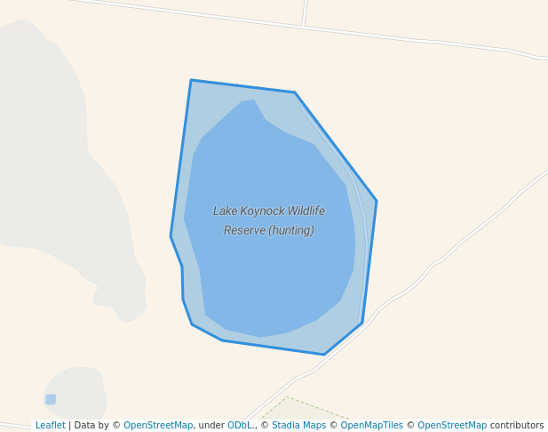 walking in Lake Koynock Wildlife Reserve (hunting) map in Karnak