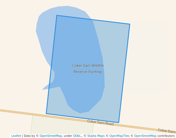 walking in Coker Dam Wildlife Reserve (hunting) map in Gerang Gerung