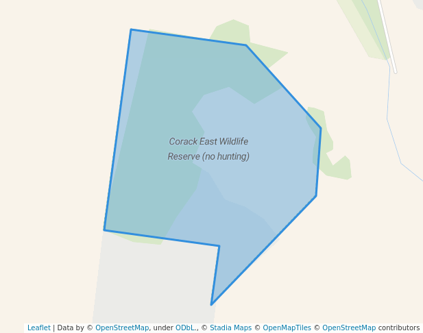 walking in Corack East Wildlife Reserve (no hunting) map in Laen